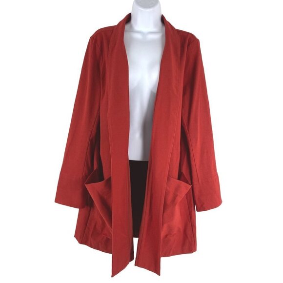 Eileen Fisher Open Front‎ Blazer Cardigan Jacket Large Viscose Blend CJ-1543 - Picture 1 of 10